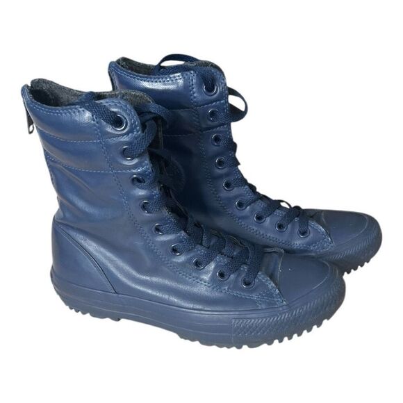 Converse Chuck Taylor Women Hi Top Lined Fashion Boot Rubber Blue 549590C Size 6 - Picture 1 of 12